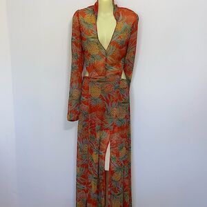Dress Beautiful Layover Pineapple Maxi Dress NWOT Sz 4